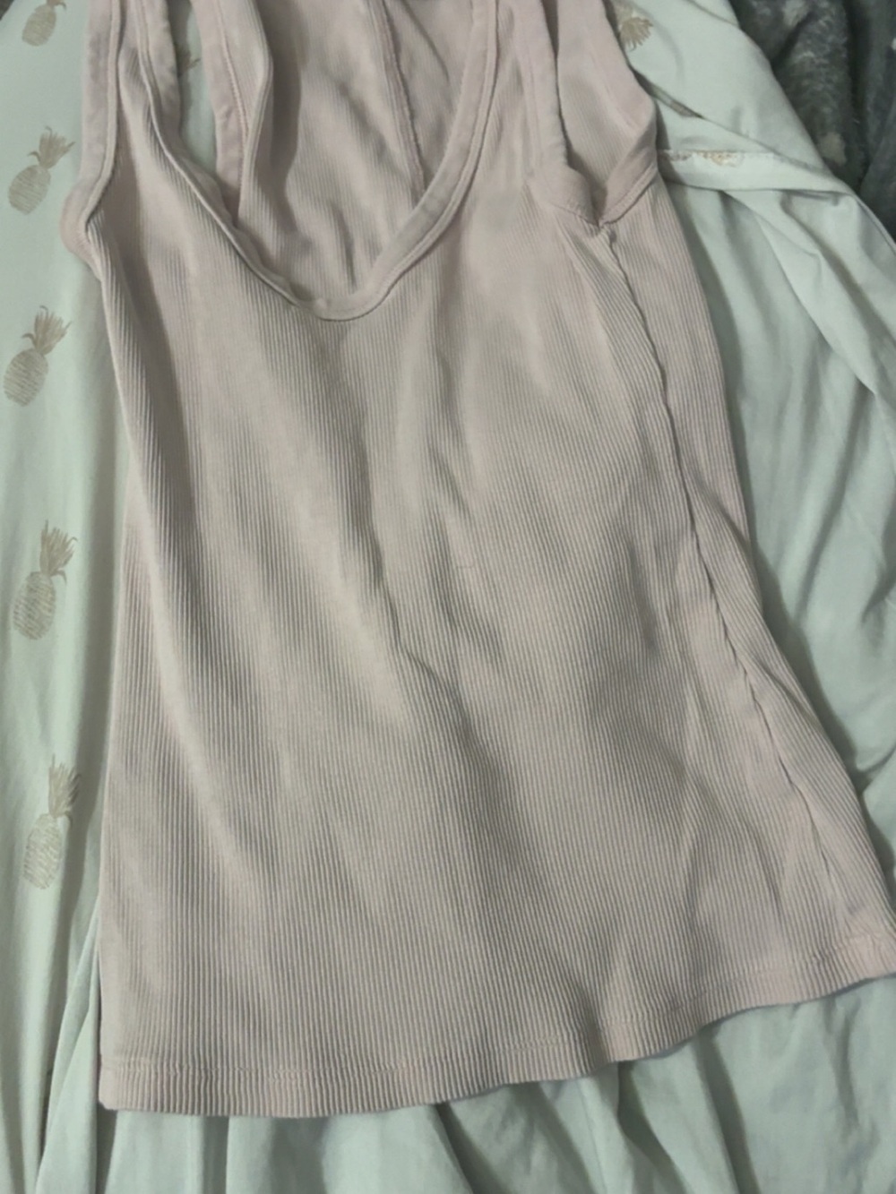 Universal Thread Ribbed Scoop Neck Tank — Light Blush
